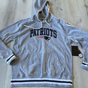 New England Patriots NFL Men's Heather Gray Victory Pullover Hoodie Medium NWT